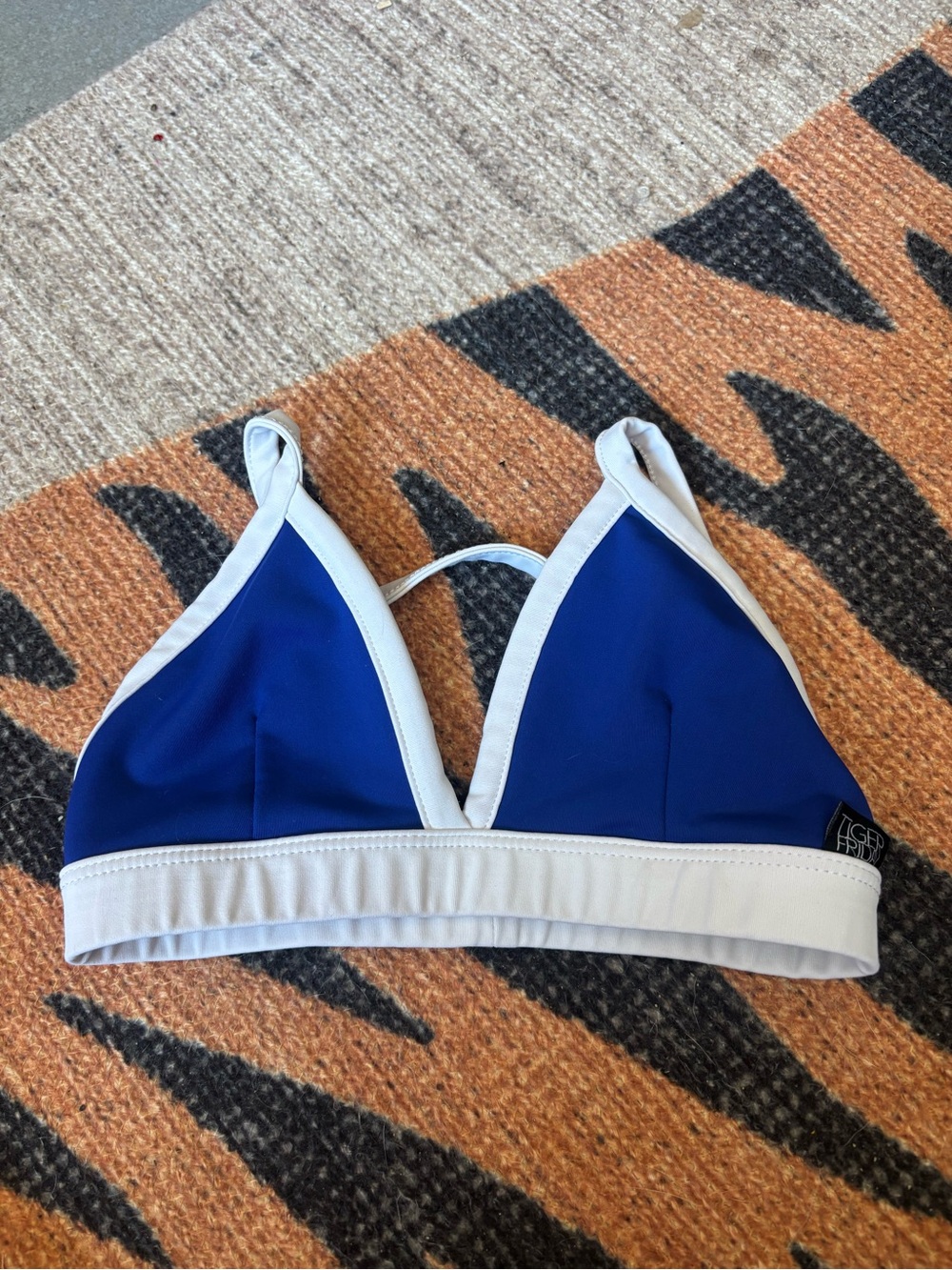 Kids Blue and White Triangle dance top